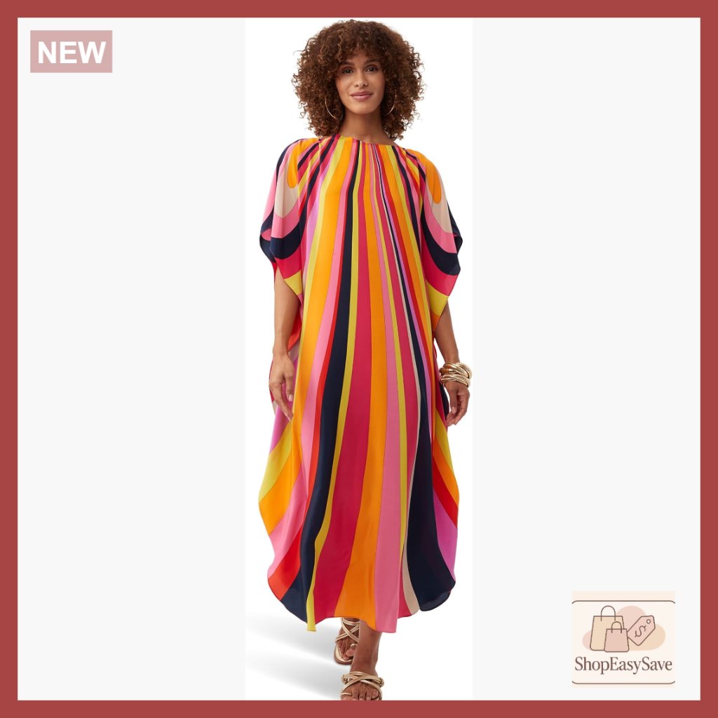 Printed Maxi Caftan Dress Elegant Boho Chic Resort Wear Oversized Fit